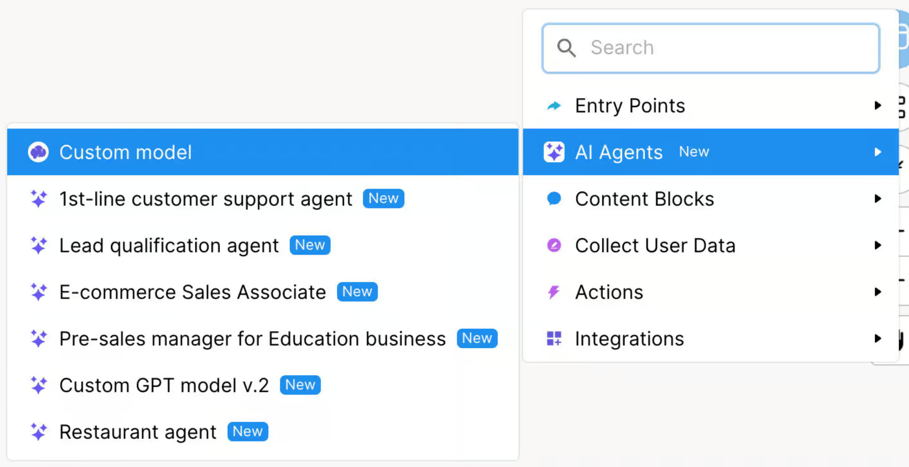 Chatfuel Fuely AI task configuration view from the official Chatfuel Help Center.