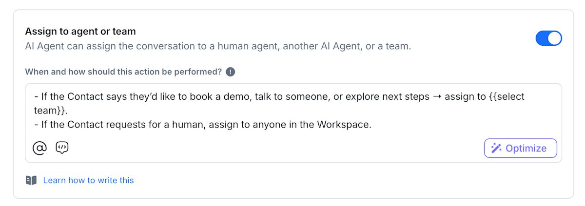 Respond.io AI Agent routing configuration from the official respond.io Help Center.
