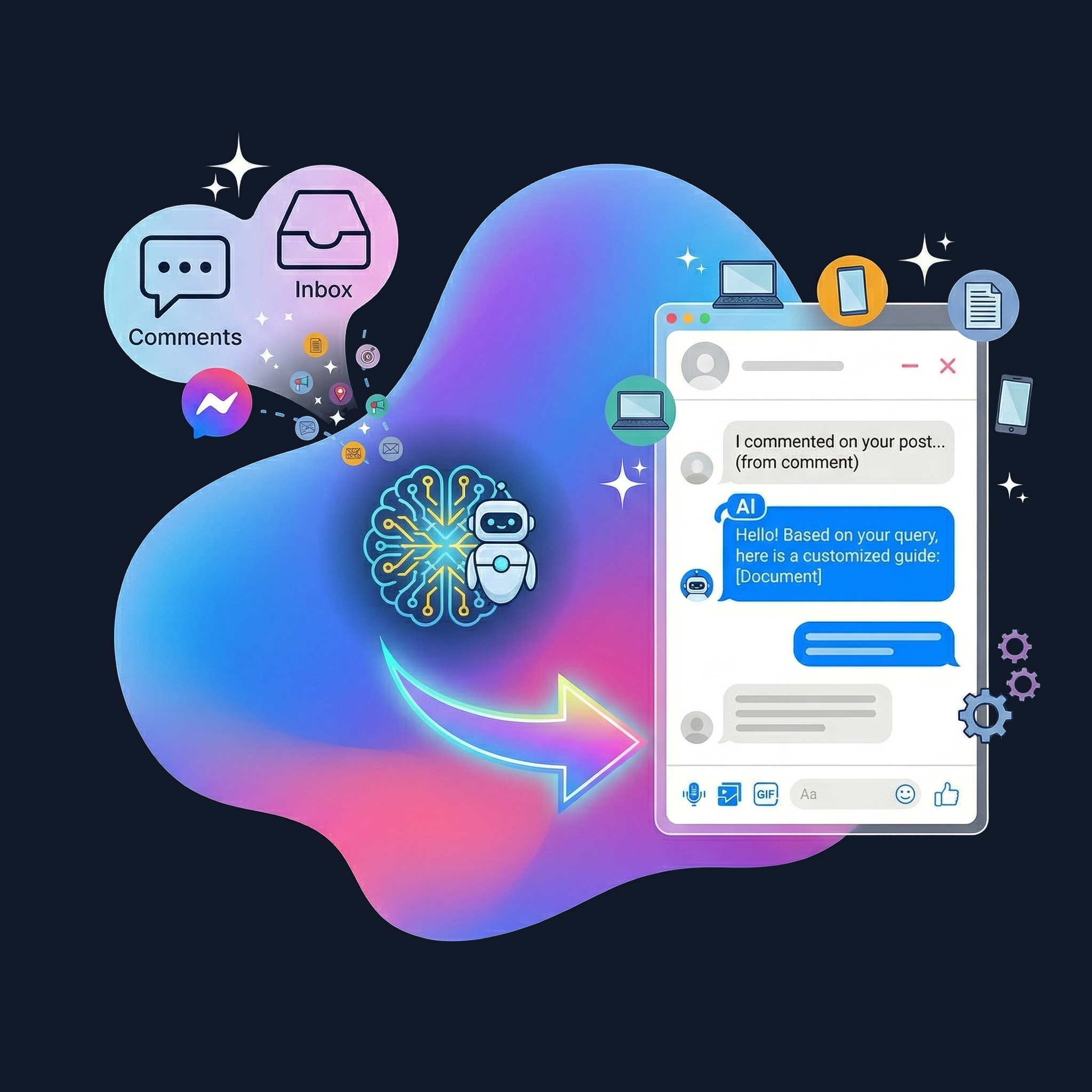 Automated Messenger engagement and AI-powered comment replies