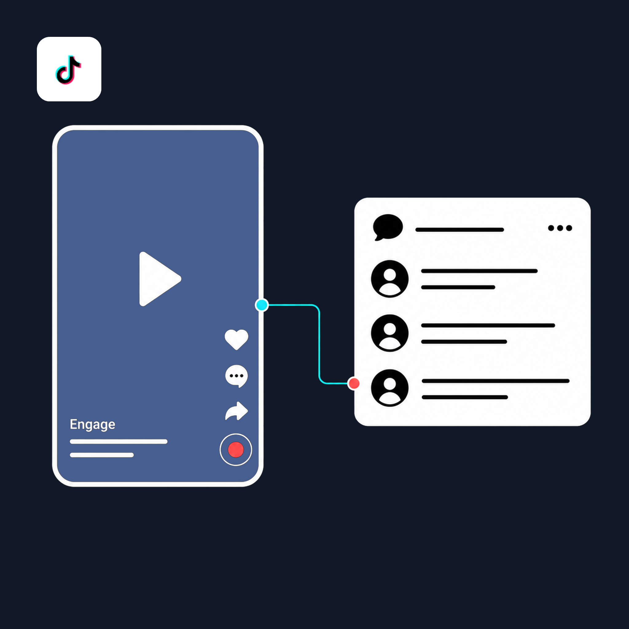 TikTok engagement capture feeding comments, live intent, and customer messages into AI workflows