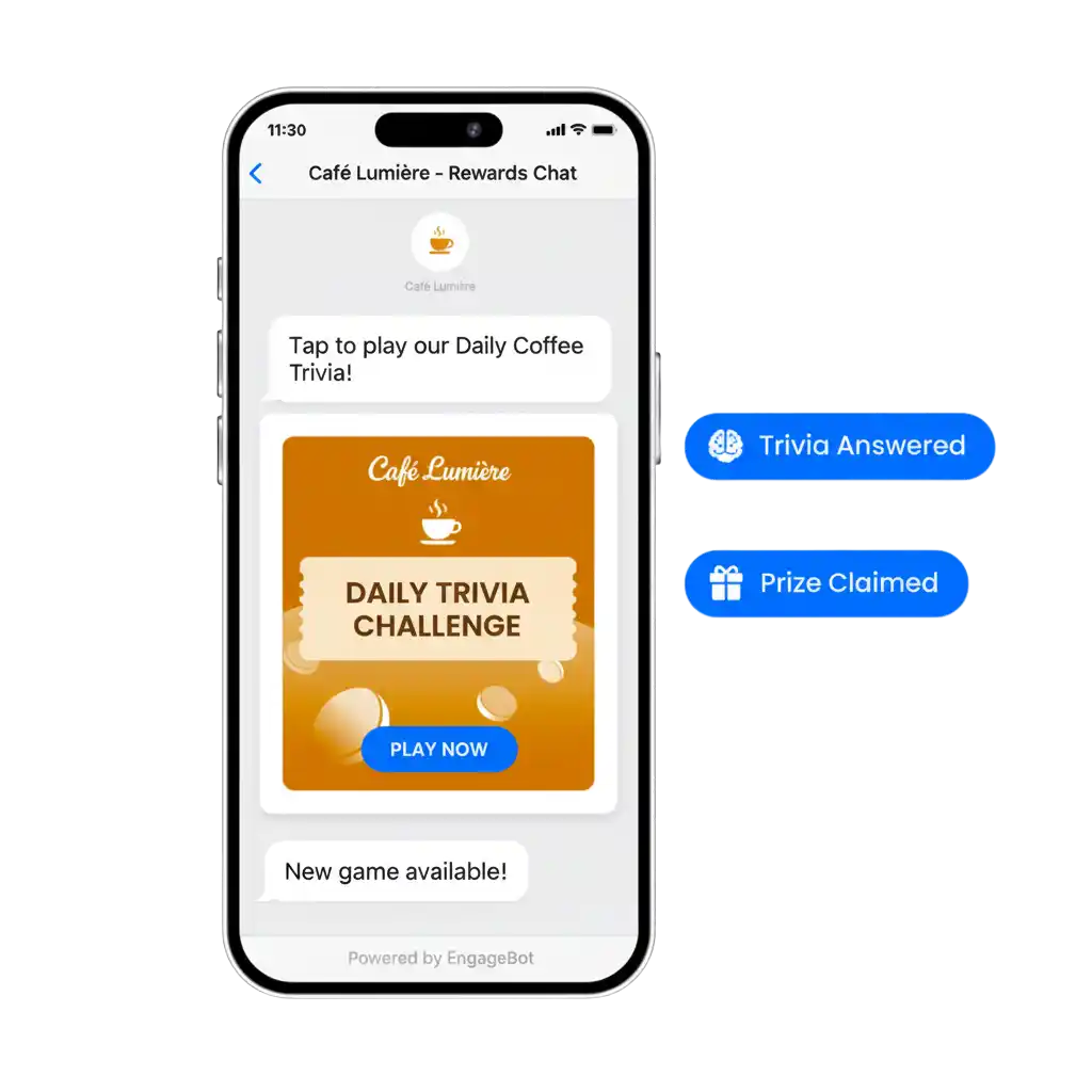 Hospitality gamified campaign flow powered by ChatbotX