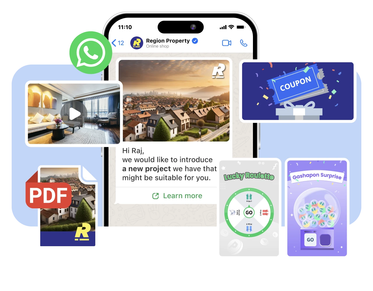 Personalized real estate lead re-engagement campaign in ChatbotX