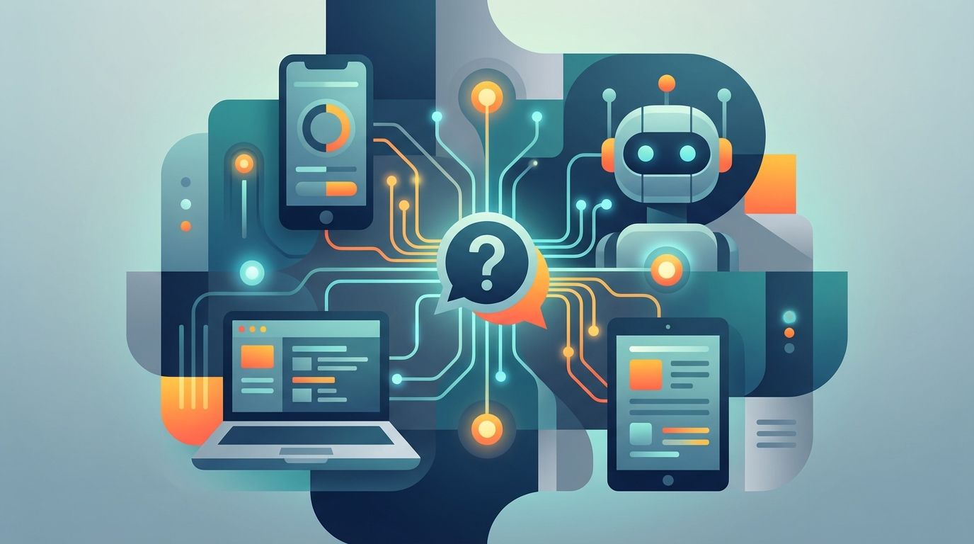 Hình ảnh minh họa các câu hỏi thường gặp mà các doanh nghiệp hay đặt ra trước khi triển khai giải pháp chatbot đa nền tảng.