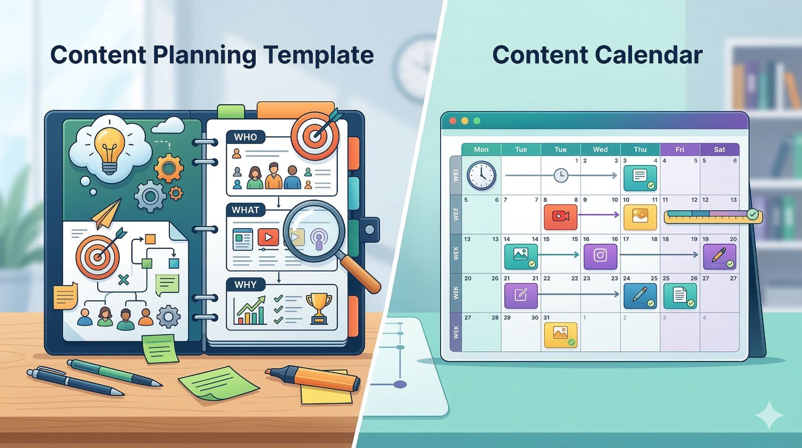 Content Planning Template vs. Content Calendar: What's the Difference?