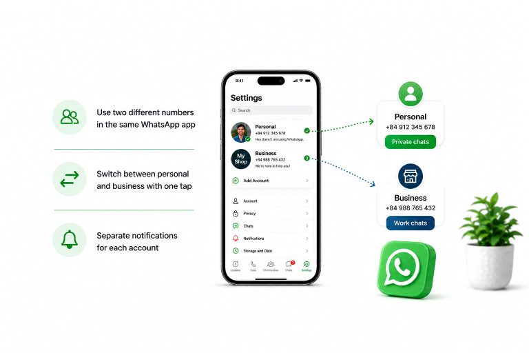 Two WhatsApp Accounts on One iPhone (2026): Complete Setup Guide