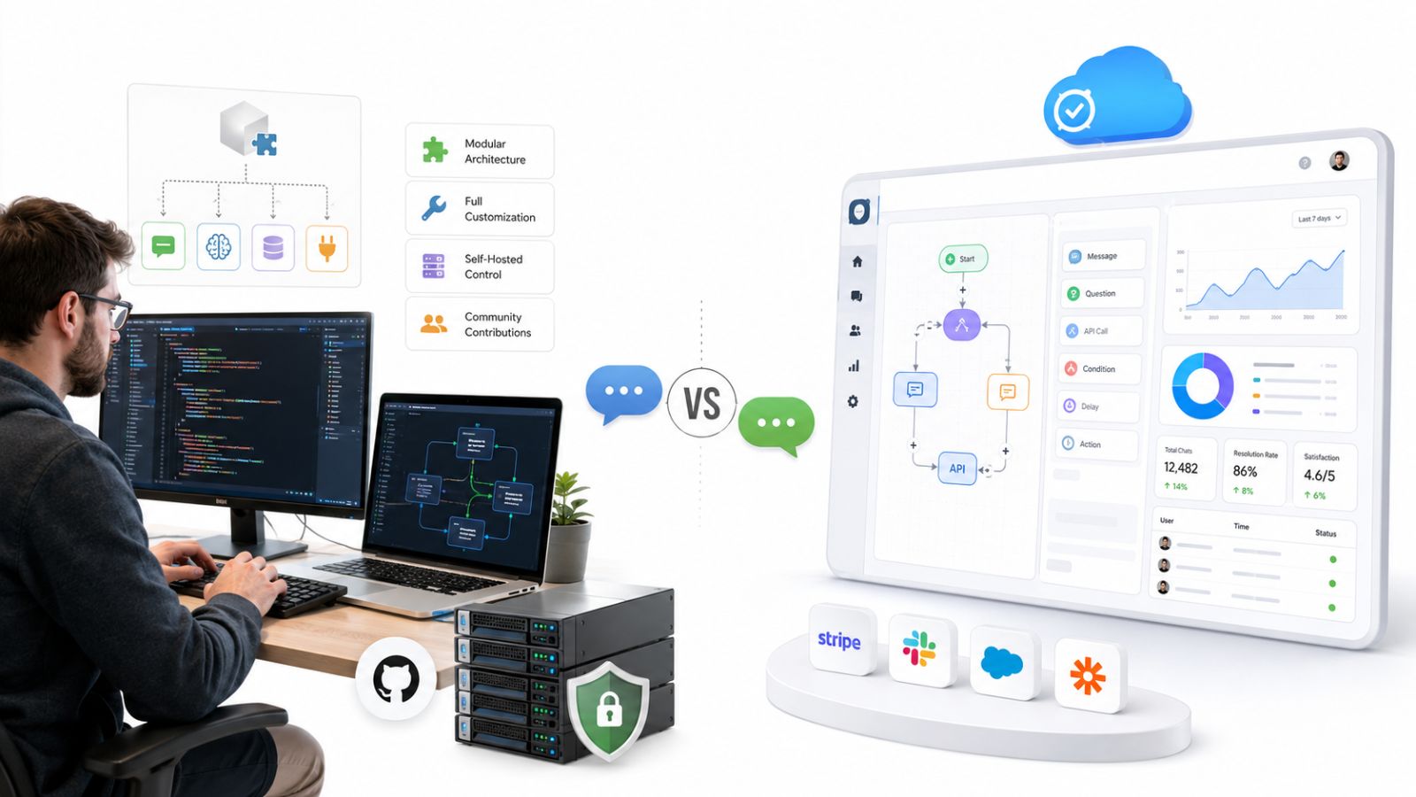 Open Source Chatbot vs SaaS Chatbot: Head-to-Head Comparison