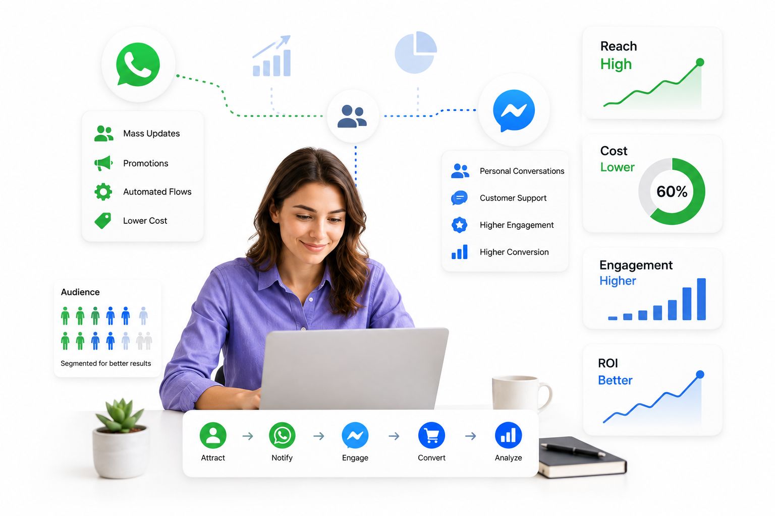 Balancing Reach and Cost: A Two-Channel Messaging Playbook