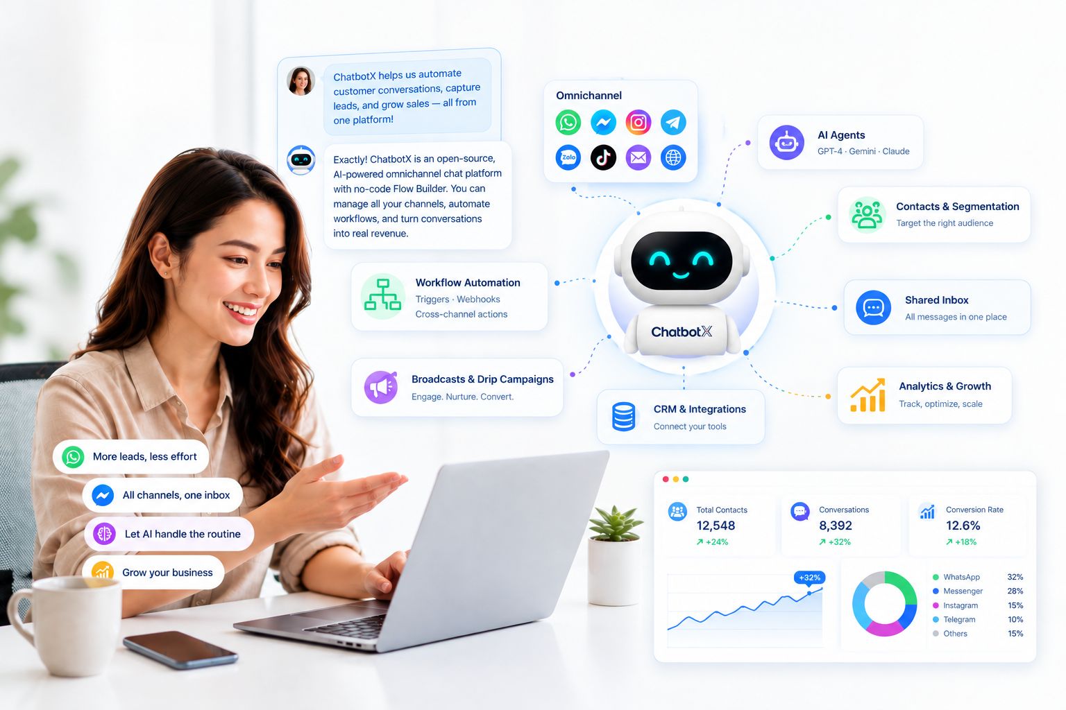 1. ChatbotX — Best Open-Source, Self-Hosted Alternative